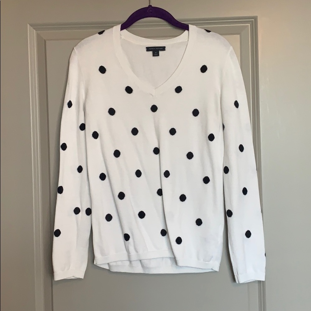 Tommy Hilfiger M V-Neck Navy/White Sweater